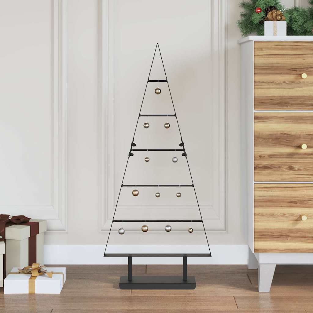 Metal Christmas Tree with Stand Black 90 cm Steel